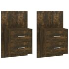 Modern Wooden Wall Mounted Bedside Table Cabinet Nightstand Unit With 2 Drawers