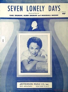 SEVEN LONLEY DAYS Music, Georgia Gibbs,  1953, E Shuman, A Shuman , M Brown 66m - Picture 1 of 3