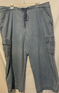 Women’s Basic Edition Size 22 Light Blue Denim Capris - Picture 1 of 6