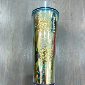 Starbucks Holiday 2020 Gold Glitter Dots 24oz Cold Venti 240z Tumbler Neu - Bild 1 von 5