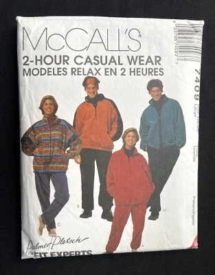 McCall's 7409 Men's/Women's Jacket-Top-Pants 1994 Pattern Size L 38-40 (Part)Cut - Image 1 of 3