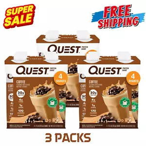 Quest Protein Shake, Gluten-Free, 30g Protein, Coffee, 11fl oz, 4 Count - Picture 1 of 1