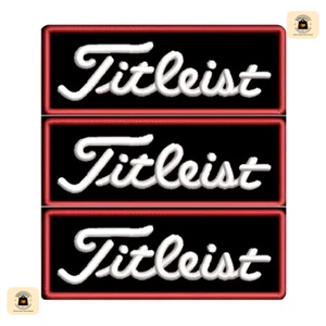 Pack of 3 Golf Style Embroidered Patches 3” x 1” Iron-On Badges for Hats, Jacket - Picture 1 of 8