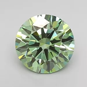 Round 1.01 Carat Fancy Vivid Green VS1 CVD IGI Loose Lab Grown Diamond - Picture 1 of 3