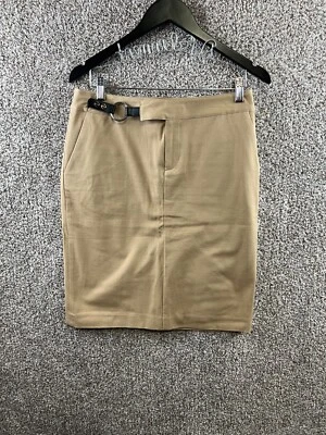 Falda lápiz marrón Chaps para mujer talla 6 falda recta profesional detalle cinturón elástico Foto 1 de 4