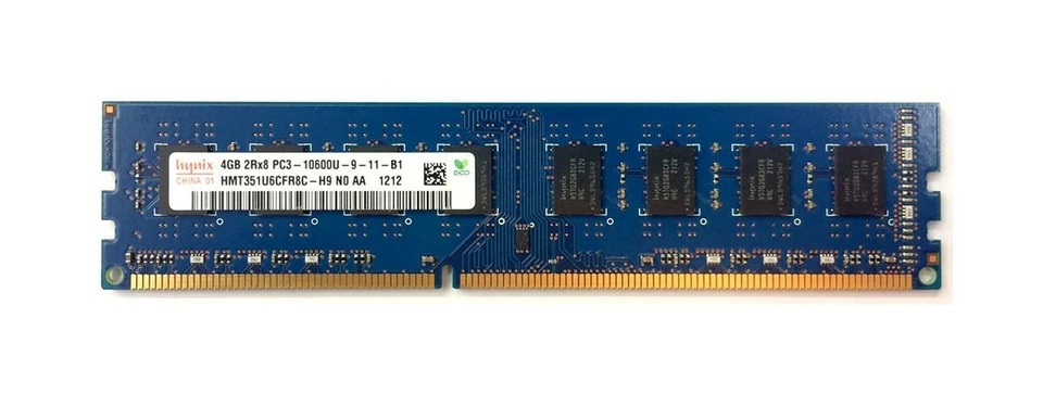 MEMORIA RAM 4GB DDR3 PC3-10600U 1333MHz DESKTOP 240 PIN PC3-10600 1333 HYNIX - Immagine 1 di 1