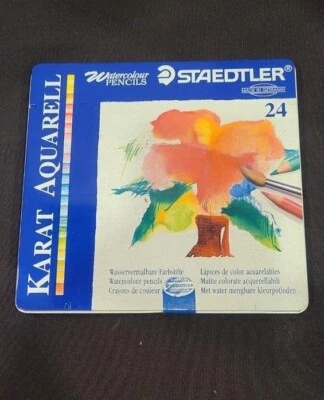 Staedtler Karat Aquarell 24 watercolor pencils in metal box - Image 1 of 4