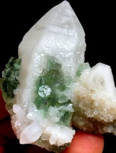 75 g Vela Natural Esquelética Elestial CUARZO Cristal Interior Mongolia & Fluorita o357 - Imagen 1 de 9