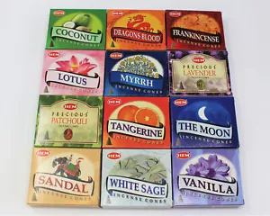 Assorted Incense Cones, Best Seller Set #2 Mixed Lot 120 Cones HEM BRAND - Picture 1 of 9