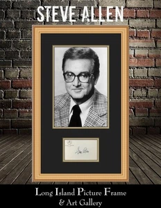Steve Allen TV Actor/Radio/Musician Signed Hotel Card Custom Framed Photo - Picture 1 of 4