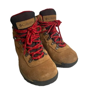 Columbia Youth Newton Ridge Suede Hiking Boots Elk Mountain Red Sz 5 Waterproof - Picture 1 of 8