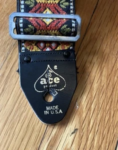 Correa de guitarra Ace vintage retro naranja y rojo EE. UU. Hootenanny Cobain Hendrix años 60 - Imagen 1 de 8