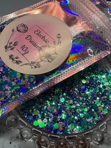 NAIL ART GLITTER NEW!!  ELECTRIC DREAMS  10G GLITTER - Picture 1 of 1