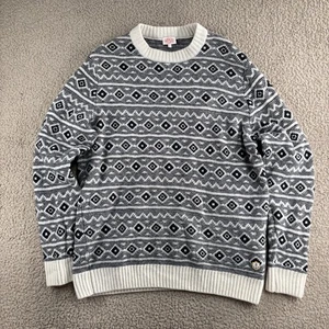Maglione Armor Lux Uomo Taglia Large Navy Off-White Jacquard Girocollo Manica Lunga - Foto 1 di 12
