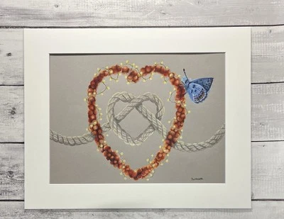 Dibujo original 12”x16” foto. Alfombrilla de 16”x20” vendida por artista DC-FineArt Foto 1 de 4