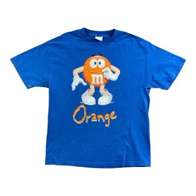 Camiseta Gráfica Vintage Naranja M&Ms Chocolate Caramelos Promo Dibujos Animados Retro Azul XL 🍫 Foto 1 de 4