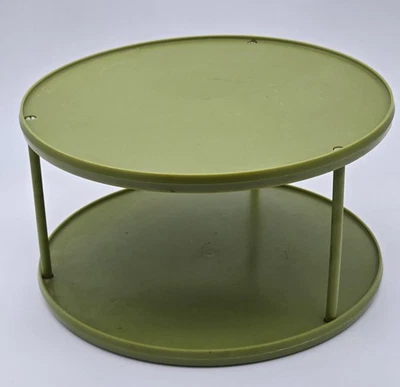 Rubbermaid 2 Tier Lazy Susan Avocado Green Vintage 1970s Kitchen Organizer - Image 1 of 4