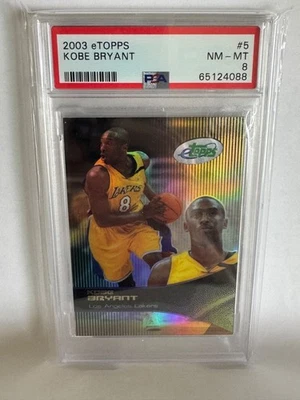 2003 eTopps #5 Kobe Bryant Los Angeles Lakers HOF PSA 8 - Image 1 of 2
