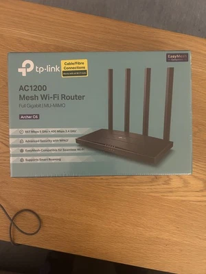 TP-Link Archer C6 AC1200 mesh WiFi router wireless dual-band up to 867 Mbps - Image 1 of 4