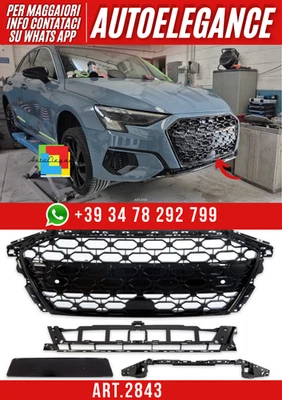 💕ART.2843 Griglia Anteriore RS3 Look per Audi A3 (8Y) Sportback Berlina 2020+💕 - Immagine 1 di 4