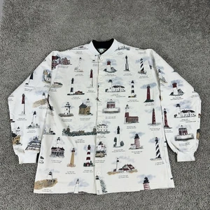 Sudadera Art Unlimited Para Hombres XL Botón Frontal Faro Estampado Completo Hecha en EE. UU. - Imagen 1 de 14