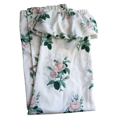 Vintage JC Penney Floral Fabric Shower Curtain Swiss Polka Dot Blouson Valance - Image 1 of 4