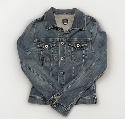 AG Adriano Goldschmied Blue “The Robyn” Denim Jacket Made In USA Women’s Size M Foto 1 de 4