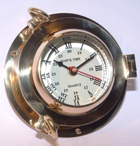 OROLOGIO OBLO' IN OTTONE MASSICCIO VECCHIA MARINA Mis. 1 - Picture 1 of 1