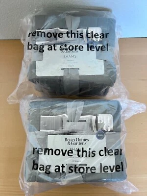 4-Count Better Homes & Gardens Linen Blend King Size Pillow Shams Grey Flannel - Image 1 of 4