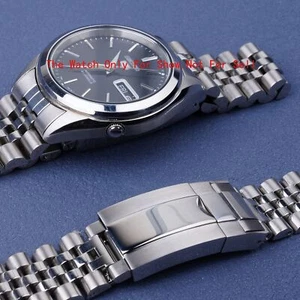 Pulsera correa de reloj Jubilee 18 mm con cierre de despliegue de ostras para Seiko 5 SNKL23 - Imagen 1 de 6