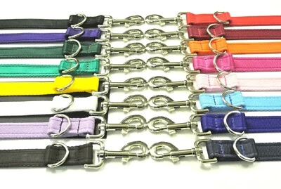 Police Style Double Ended Dog Training Lead 5ft Leash Adjustable 19 Colours - Image 1 of 4