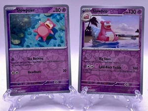 Pokémon TCG Slowbro 080/165 & Slowpoke 079/165 Rev Holo Scarlet & Violet 151 NM - Picture 1 of 2