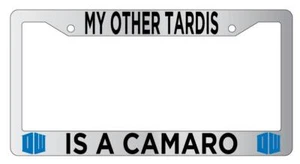 Chrome License Plate Frame Auto Accessory My Other Tardis is a Camero - Picture 1 of 1