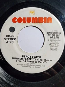 Percy Faith – Theme From A Summer Place / Mono /stereo- PROMO - 45 RPM VG+ F163 - Picture 1 of 1