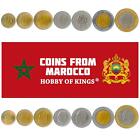 SET OF 7 COINS FROM MOROCCO: 5 10 20 SANTIMAT 1/2 1 5 10 DIRHAM. 1987 1995