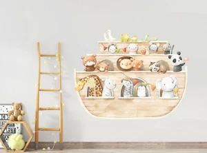 Noah's Ark elephant giraffe zebra sloth Wall Fabric Decal Set Sticker Removable - Bild 1 von 6