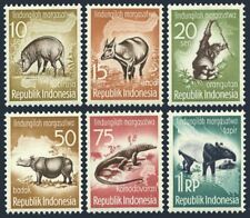 Indonesia 473-478, MNH. Mi 237-242. 1959.Wild boar, Anoa, Orangutan,Lizard,Tapir