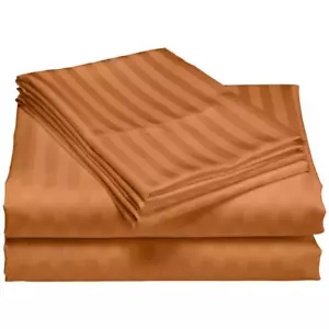 Hotel London 600-Thread Count 100% Cotton Deep Pocket Striped Sheet Set (Twin XL - Picture 1 of 3