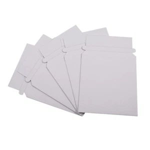 200 White Stay Flat Mailer rígido 5 1/4x5 1/4 pulgadas embalaje de CD DVD con sello - Imagen 1 de 3