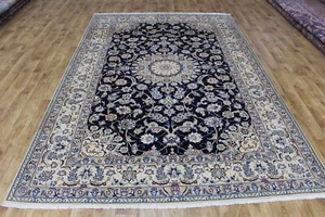 STUNNING HANDMADE PERSIAN NAIN RUG WOOL AND SILK, EXCELLENT DRAWING 305 X 203 CM - Picture 1 of 18