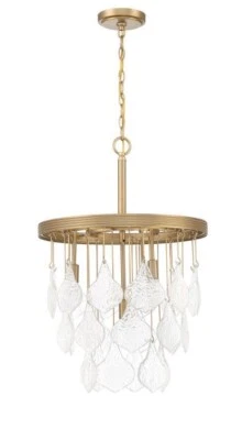 Craftmade P9804 Vesi 4 Light 18"W Crystal Waterfall Chandelier - Brass - Image 1 of 4
