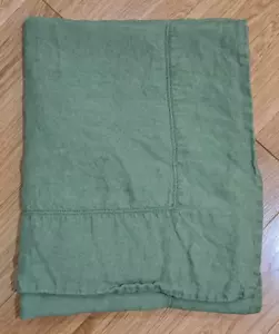 Williams-Sonoma 100% Linen Tablecloth Green 67x87 Hungary Double Hemstitch - Picture 1 of 10
