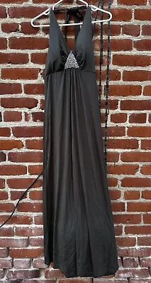 Maxi Vestido Tommy Bahama Verde Oliva Halter Talla XXS Sujetador Incorporado Vacaciones Y2K Boho Foto 1 de 4