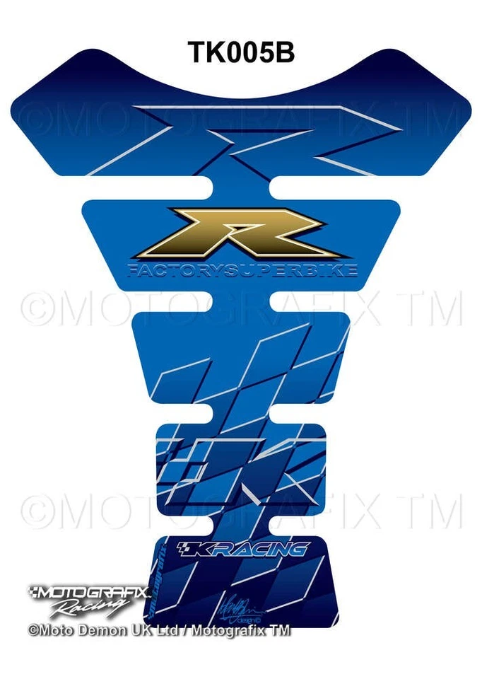 Protector de almohadilla de tanque de motocicleta azul para Kawasaki zx6 zx7 zx9 zx10 zx12 zx14 Foto 1 de 1