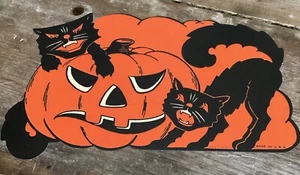 Beistle 9” Halloween Recortado Pared Colgante Troquelado Calabaza JOL Gatos Negros - Imagen 1 de 3