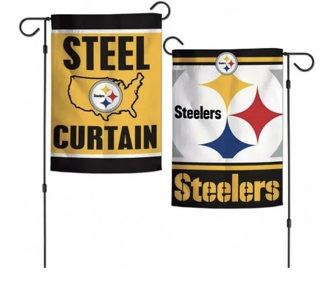 Pittsburgh Steelers Steel Curtain Double Sided Garden Flag 12x18 Cover