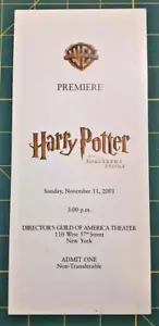 2001 Daniel Radcliffe Signed Harry Potter Sorcerer's Stone MOVIE PREMIERE TICKET - Picture 1 of 4