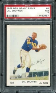 1959 Bell Brand #8 Del Shofner PSA 7 Los Angeles Rams Baylor University - Picture 1 of 1