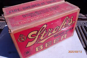 VINTAGE STROH'S BEER BOX CARTON - Picture 1 of 12