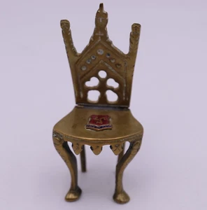 Vintage Miniature Brass Ornate Design Chair With Paw Feet Dollhouse Isle of Man - Picture 1 of 10
